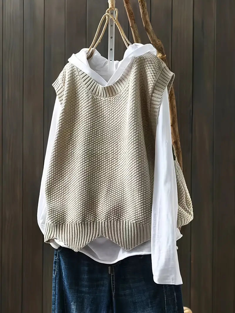CATRIONA - CREWNECK SLEEVELESS SWEATER