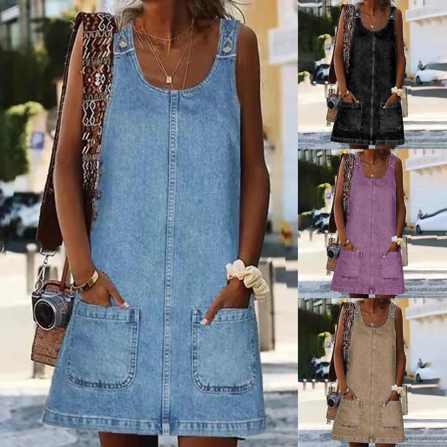 TIA - DENIM BODYCON MINI DRESS