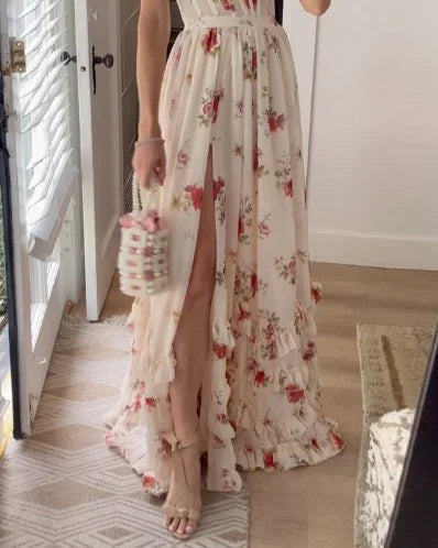 MARINA - CLASSY FLORAL MAXI DRESS