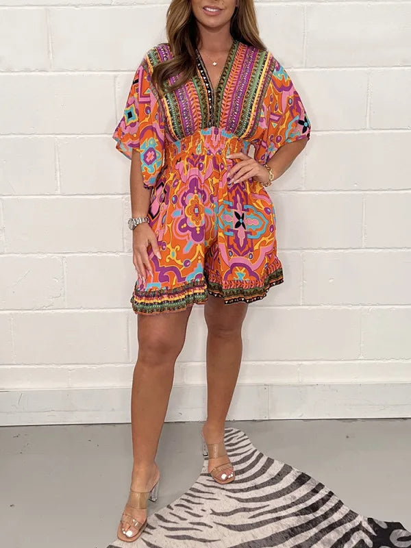 CHARLEIGH - PLUS SIZE PLAYSUIT IN VINTAGE STYLE