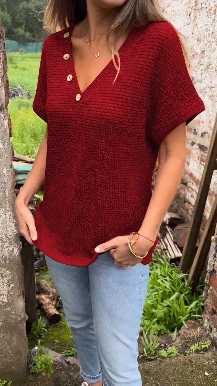 MEERAH - BREATHABLE WAFFLE SHORT SLEEVE TEE