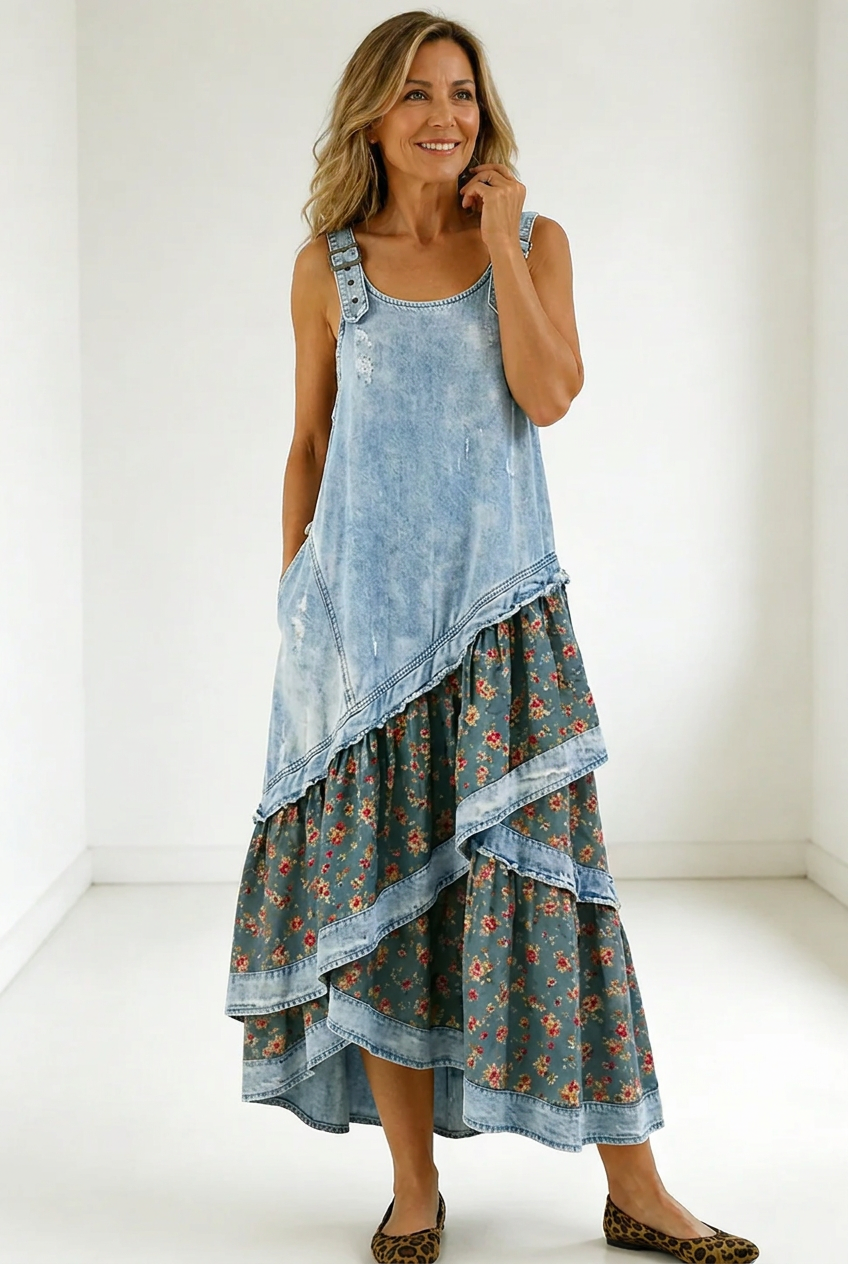 Aria | Creative Patchwork Maxi Gown
