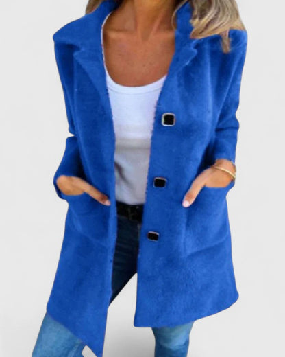 ASHTINE - CHIC VELVETY WINTER COAT