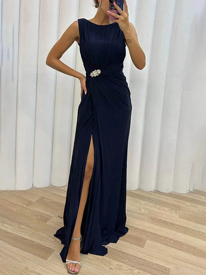 Davina - Pleated Maxi Evening Dress