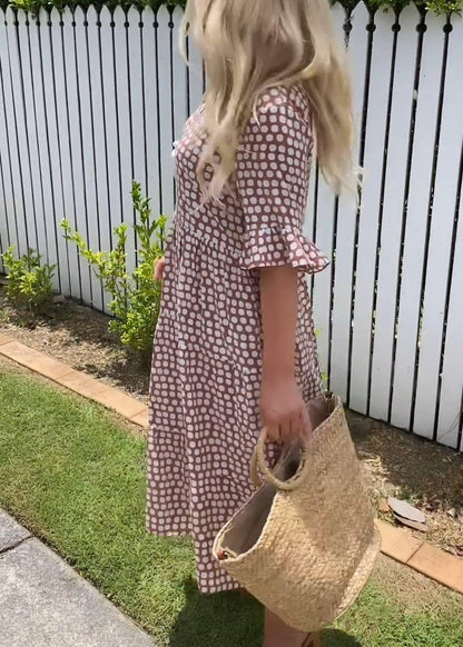 KRISTAL - SHORT SLEEVE FLOWY MIDI DRESS