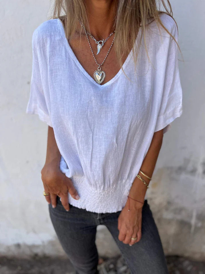 NIXIE - BREEZY RELAXED V-NECK TOP
