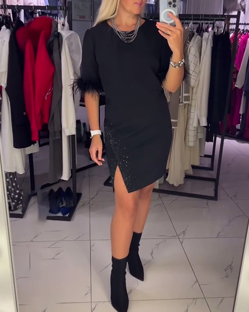 PENELOPE - CASUAL SLIT NECK DRESS