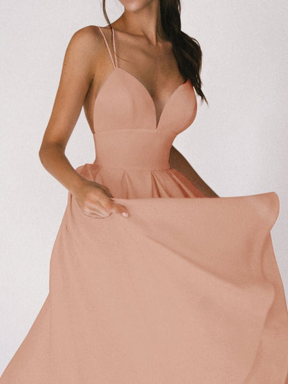 CAMRYN - CHARMY V-NECK STRAPPY DRESS