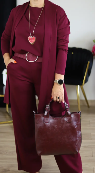 NATALIE - CLASSIC 3-PIECE SET WITH CARDIGAN TOP AND PANTS