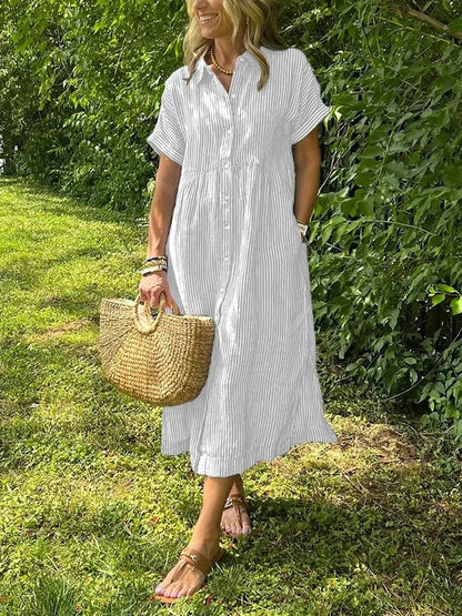 JOVIE - CLASSIC ELEGANT STRIPED MAXI DRESS