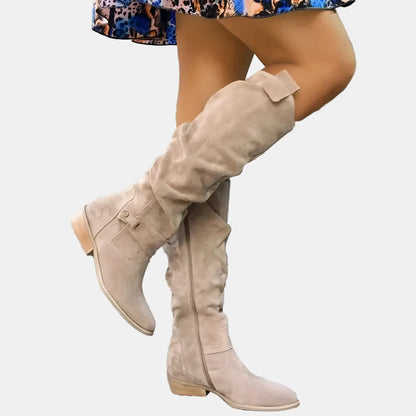 Avery | Suede Low-Heeled Boots