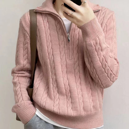Fiona | Cotton Half Zip Sweater