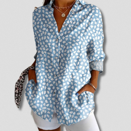 STACEY - FLORAL PATTERN LONG SLEEVE BLOUSE