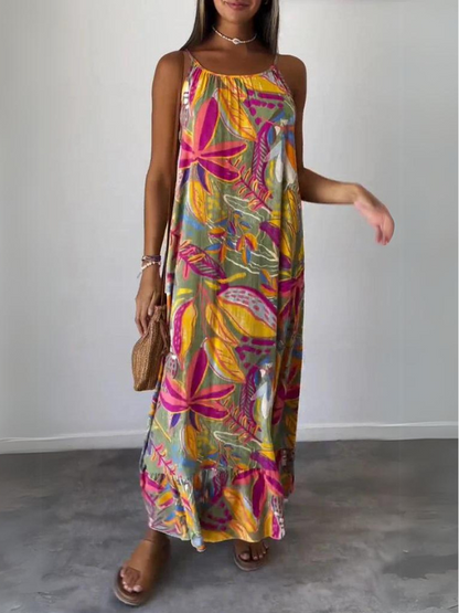 VIOLY - COMFORTABLE FLORAL DRESS