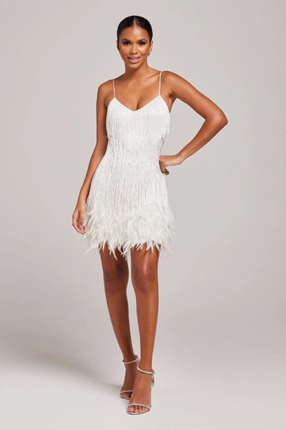 JOYCEL - MODERN FEATHERED PARTY DRESS