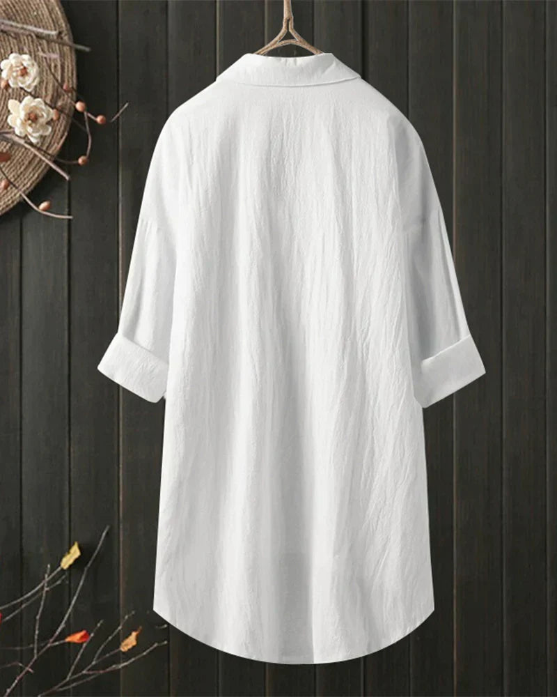Angelina™ - Solid Color Long Sleeve Blouse