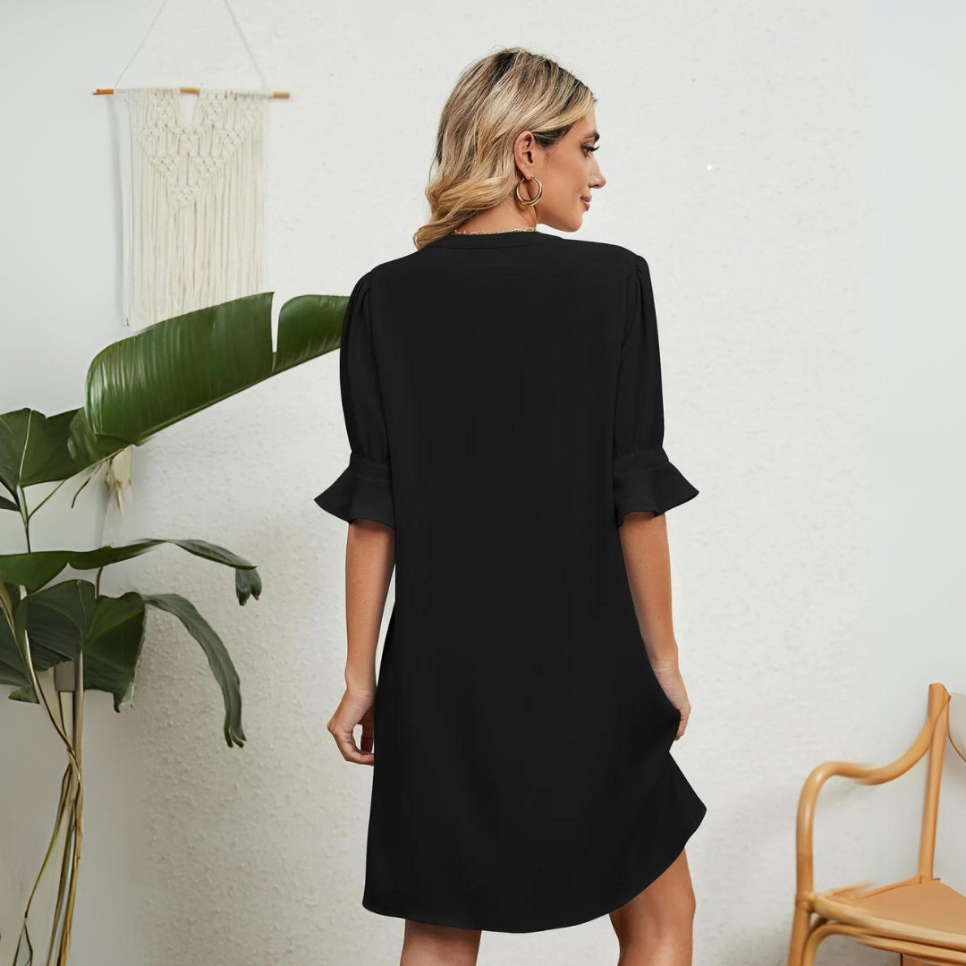 Alina™ | Elegant V-Neck Dress