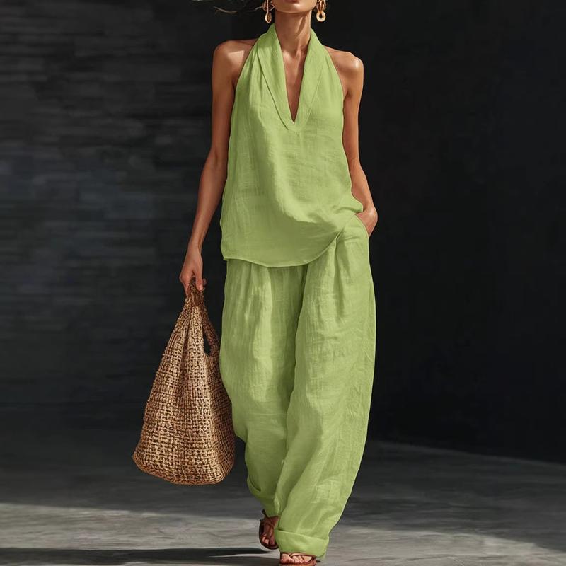 Ainhoa | Casual Tank Top and Wide-Leg Trouser Set