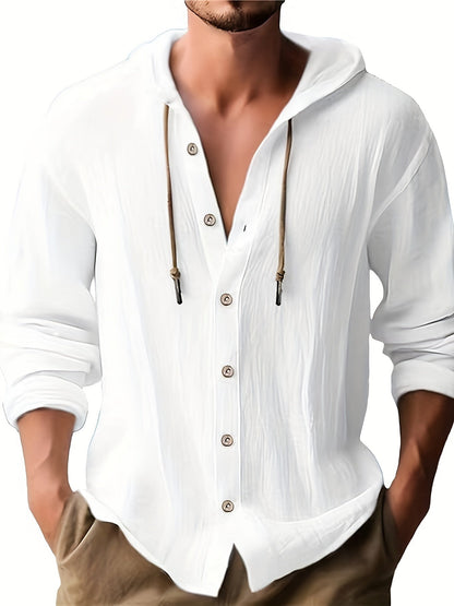 Brian™ - Men's Hooded Long Sleeve Shirt