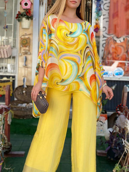SERINDA - COLOR SPLASH CHIFFON ENSEMBLE