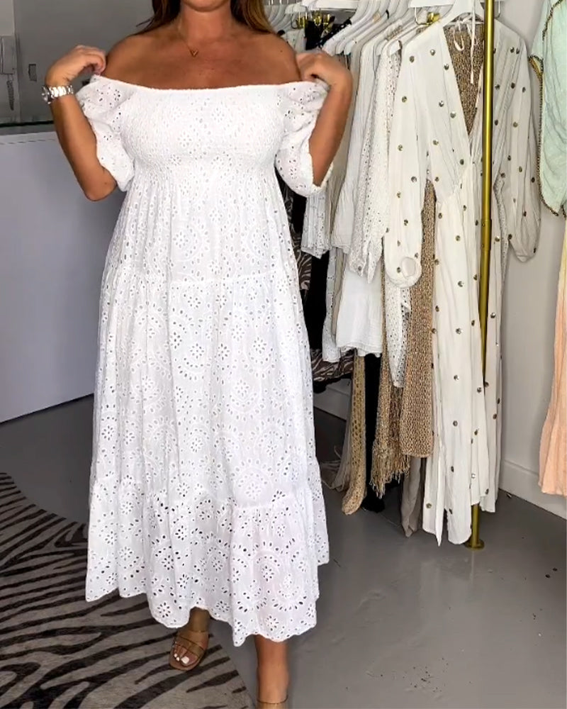 TASHA - SQUARE NECK SOLID DRESS