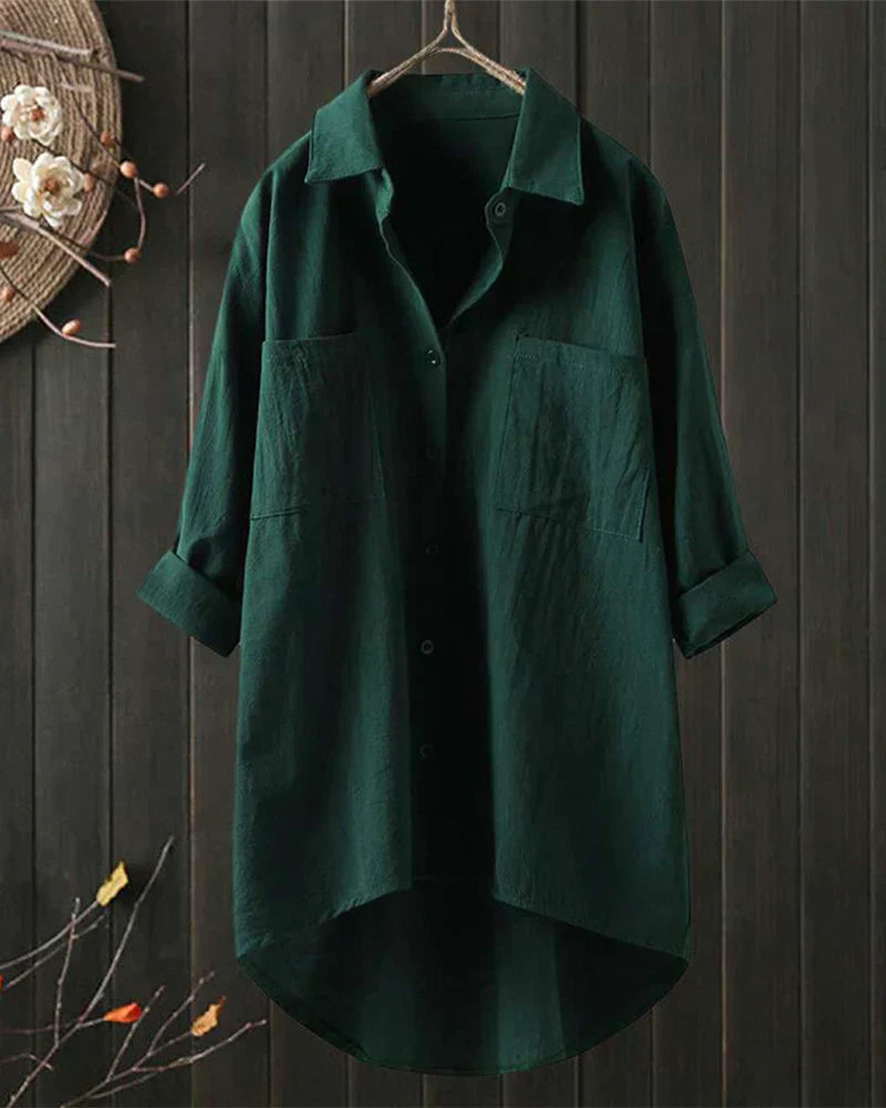Angelina™ - Solid Color Long Sleeve Blouse