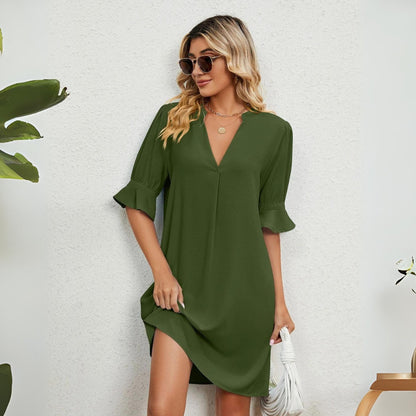 Alina™ | Elegant V-Neck Dress