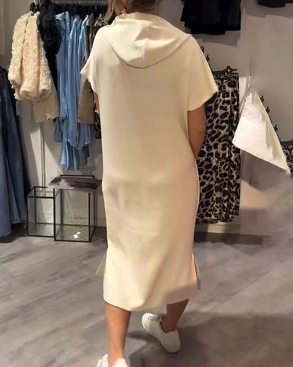 CECILLE - RELAXED HOODED LOUNGE DRESS