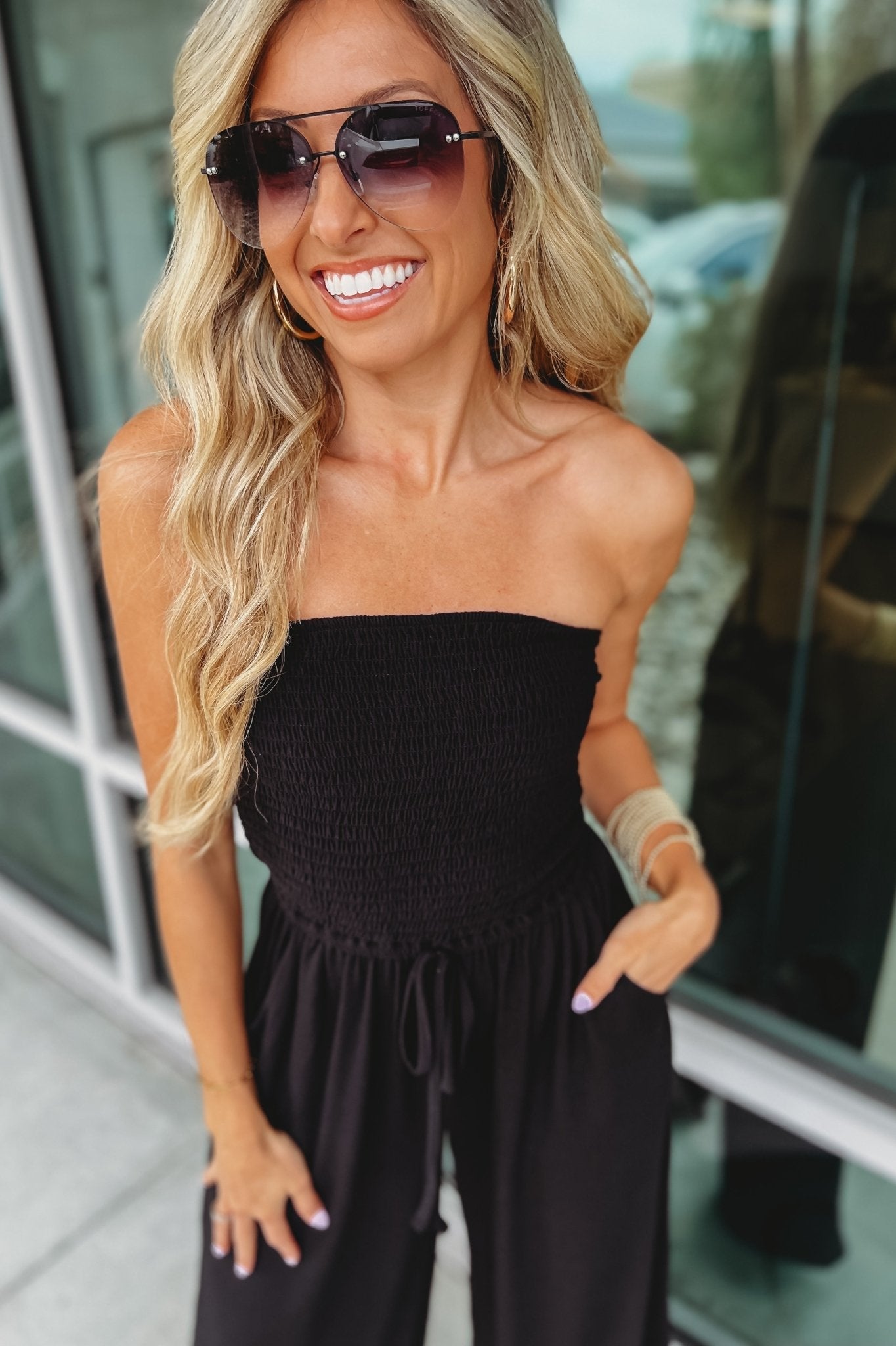 DESTINY - EFFORTLESS STYLE SMOCKED JUMPSUIT