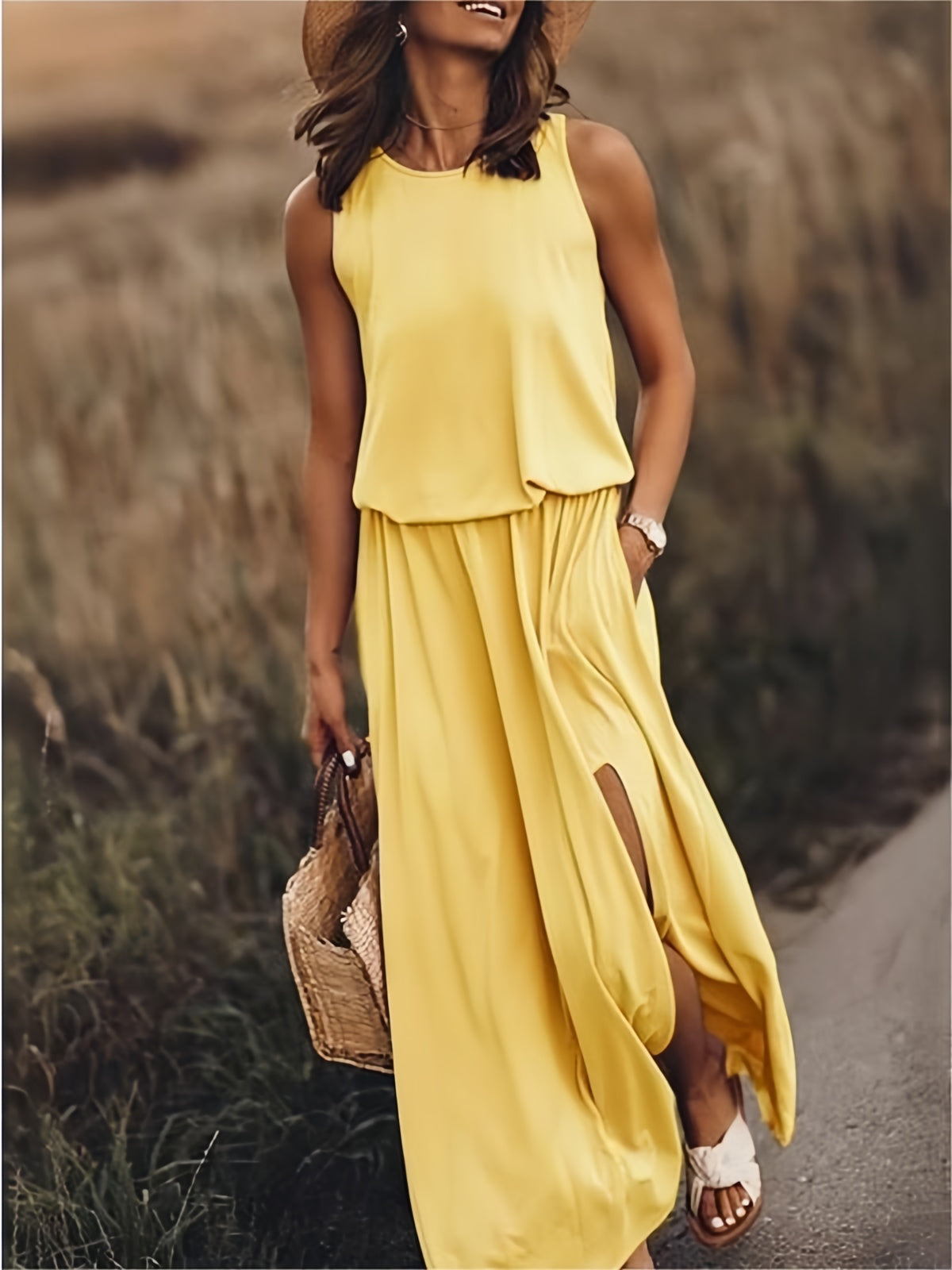 MAIA - SLEEVELESS FLOOR LENGTH DRESS
