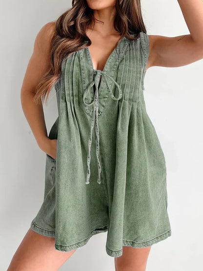 VANELLOPE - GO-TO ONE PIECE DENIM ROMPER