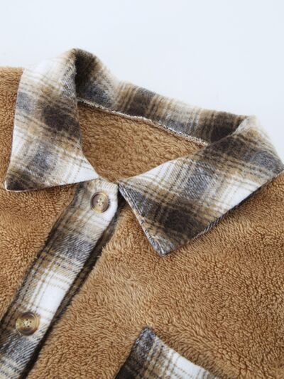 Amy | Plaid Contrast Dropped Shoulder Coat