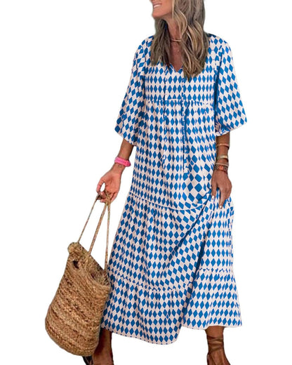 ROMINA - BOHO CHIC PUFF SLEEVE MAXI