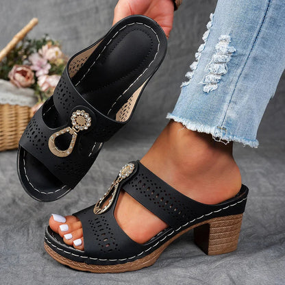 JANESSA - ZIRCON-TRIMMED ORTHOPEDIC COMFORT SANDAL