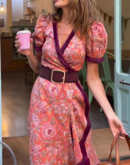 MAXINE - STYLISH BLUSH LONG DRESS