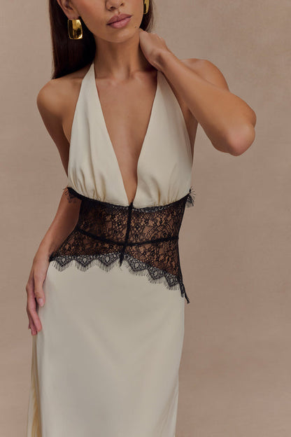 KEILANI - ELEGANT HALTER NECK BACKLESS GOWN