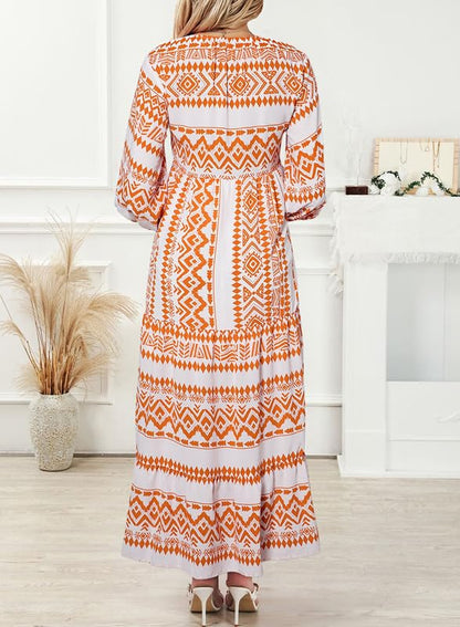 ROMINA - BOHO CHIC PUFF SLEEVE MAXI
