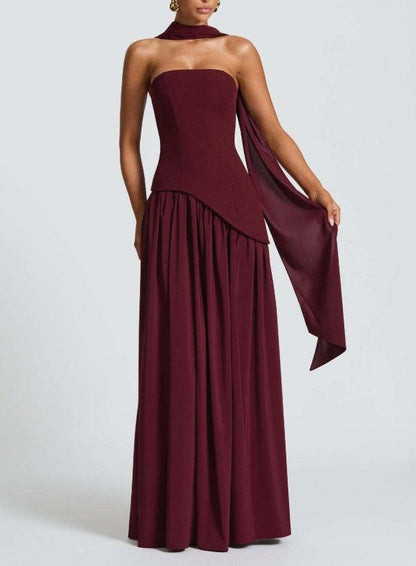 ESTELLE - SEXY STRAPLESS SLIT DRESS