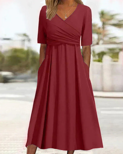 Annabelle - Short Sleeve Crossover Dress