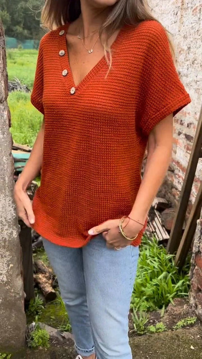 MEERAH -  BREATHABLE WAFFLE SHORT SLEEVE TEE