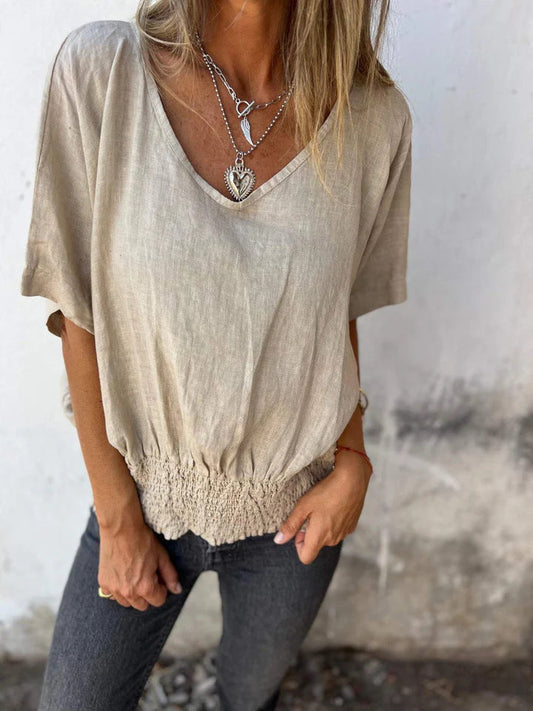 NIXIE - BREEZY RELAXED V-NECK TOP