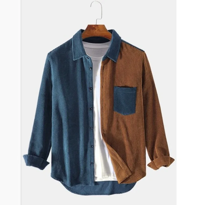 FITZGERALD - MIXED CORDUROY BUTTON-UP SHIRT