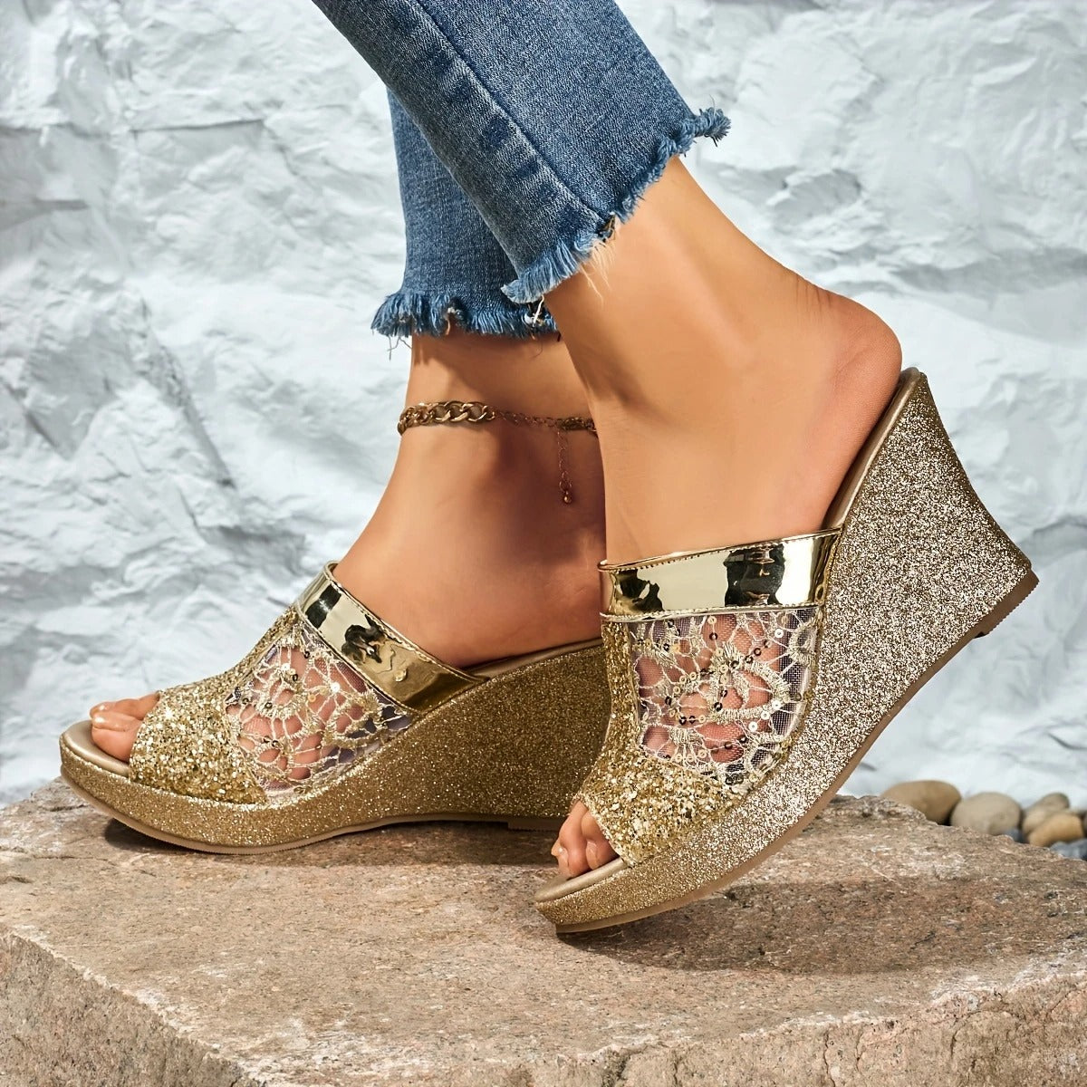 Alexis - Elegant lace high-heeled sandals
