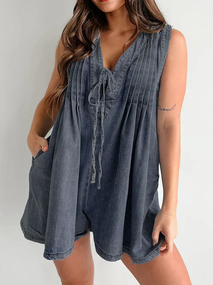 VANELLOPE - GO-TO ONE PIECE DENIM ROMPER