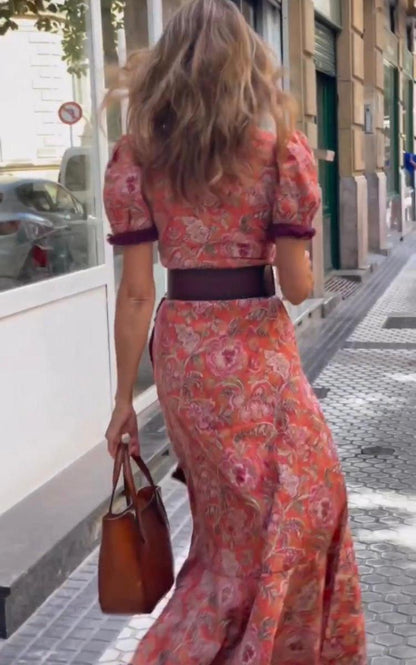 MAXINE - STYLISH BLUSH LONG DRESS