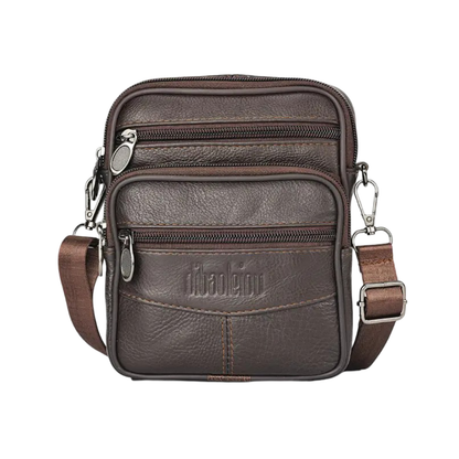 Brian | Textured Leather Crossbody with Triple-Zip Utility