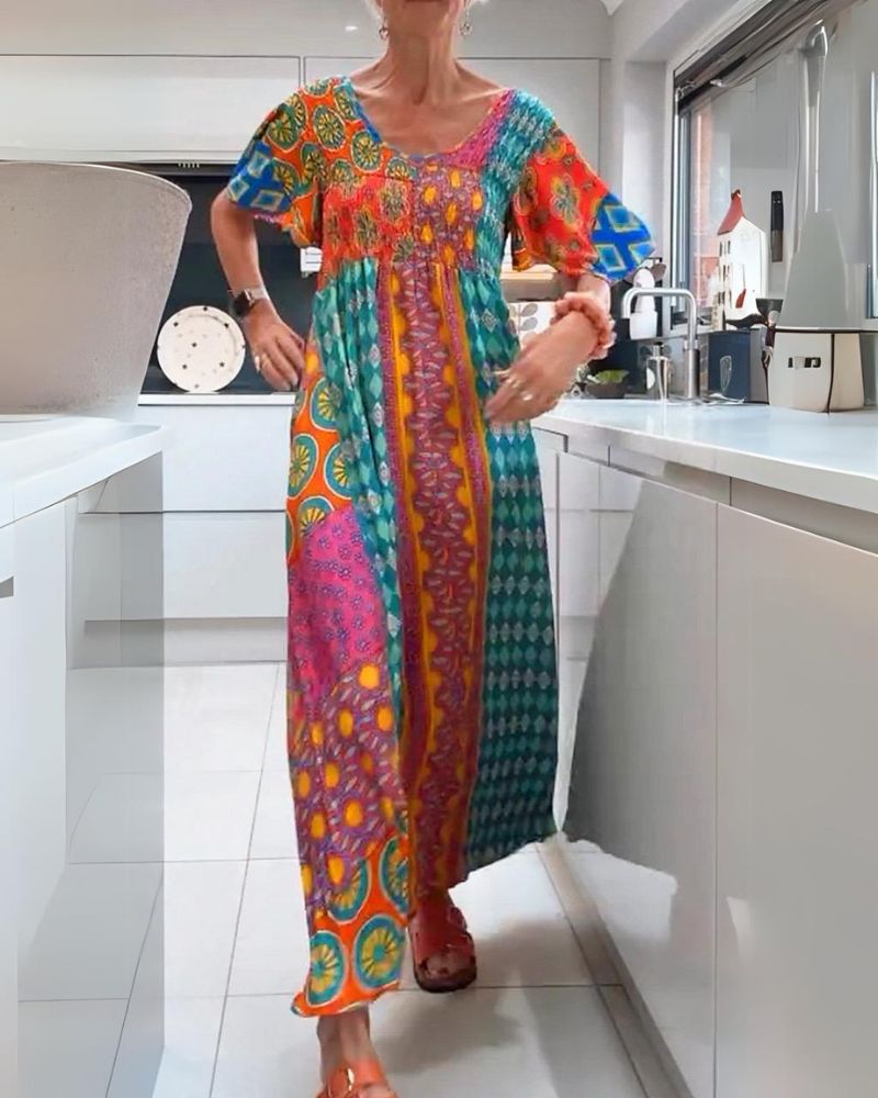 HERMINA - COLORED BOHEMIAN DRESS