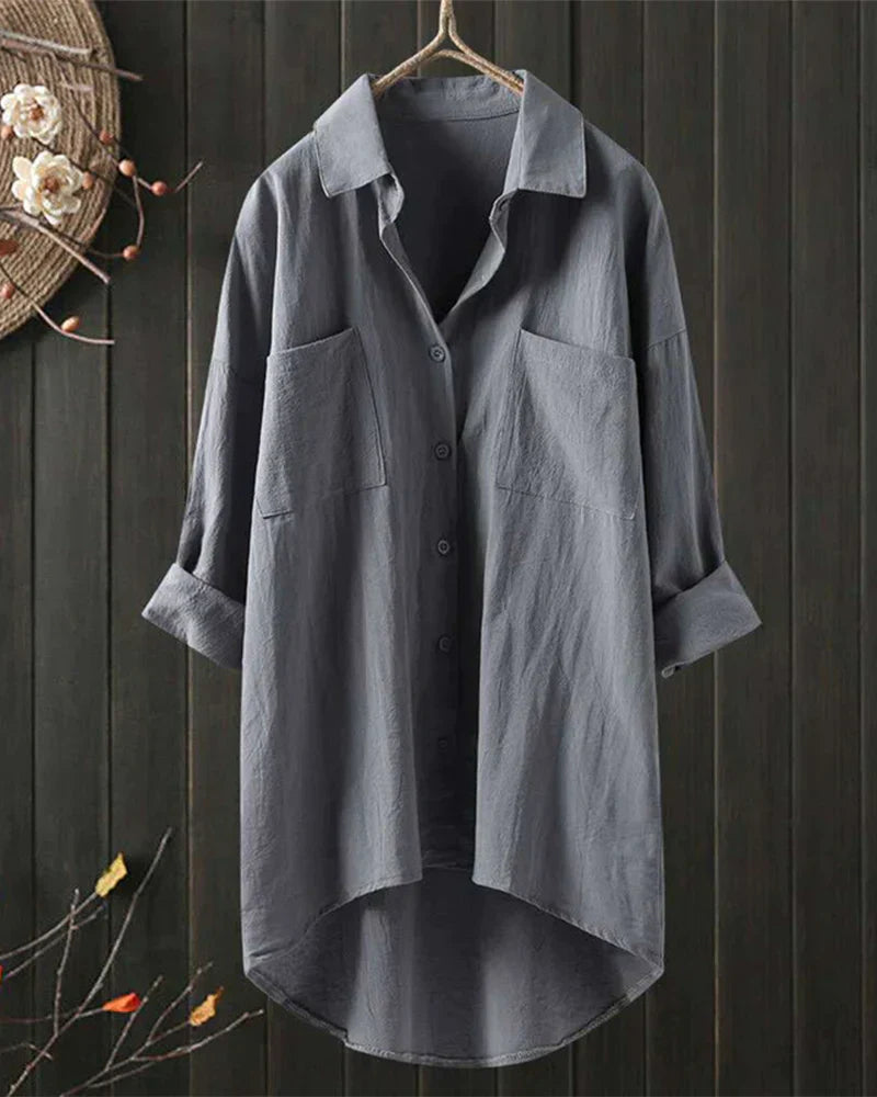 Angelina™ - Solid Color Long Sleeve Blouse