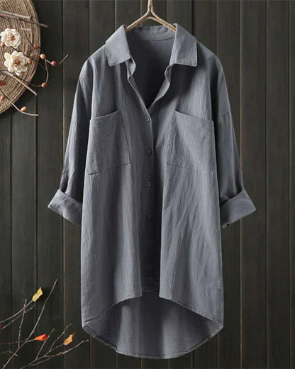 Angelina™ - Solid Color Long Sleeve Blouse