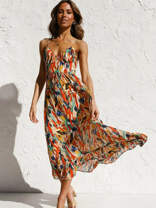 EDEN - BLOOMING STRAPPY MAXI DRESS